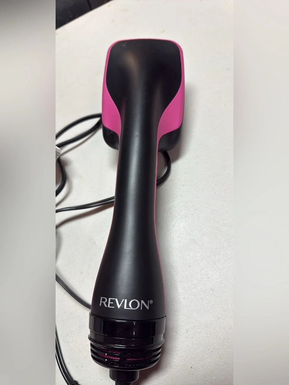 Revlon Black Hair Dryer Brush with Pink-Tip Bristles